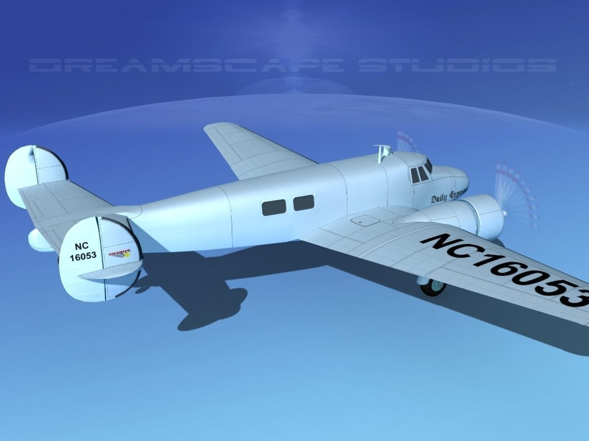 Lockheed L10 Electra Daily Express 1 3D model_5