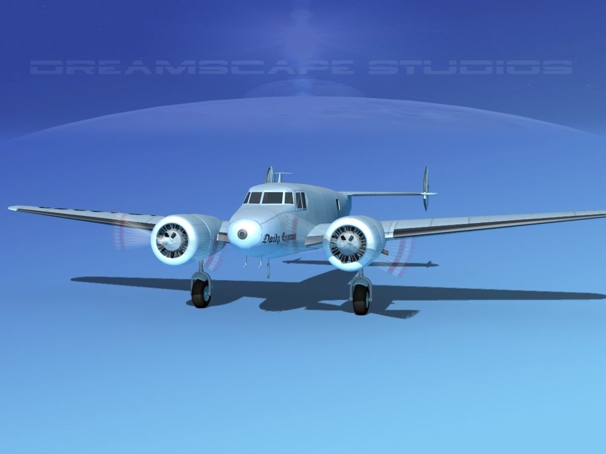 Lockheed L10 Electra Daily Express 1 3D model_1