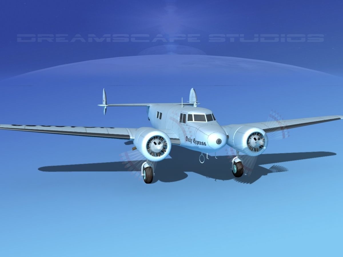 Lockheed L10 Electra Daily Express 1 3D model_2