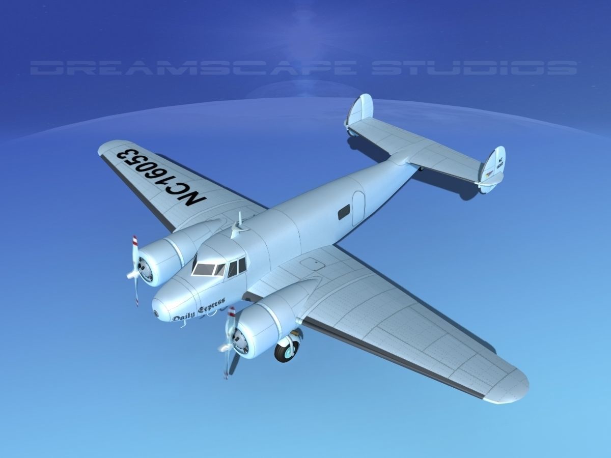 Lockheed L10 Electra Daily Express 1 3D model_10
