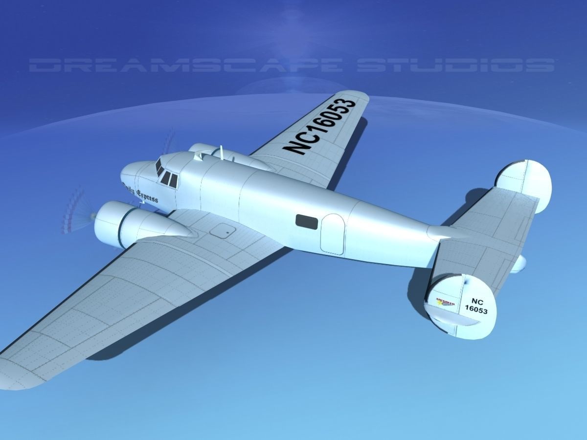 Lockheed L10 Electra Daily Express 1 3D model_8
