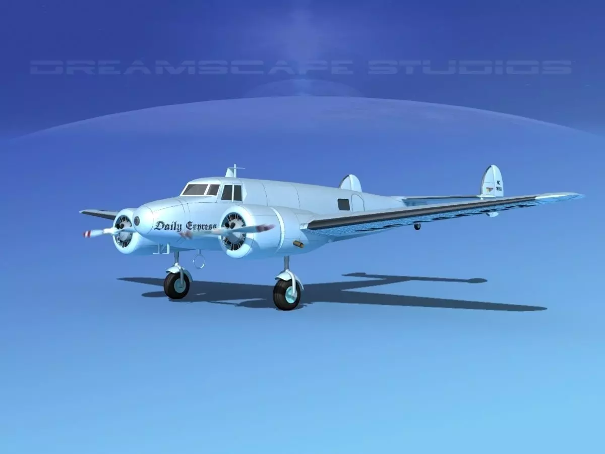 Lockheed L10 Electra Daily Express 1 3D model_0