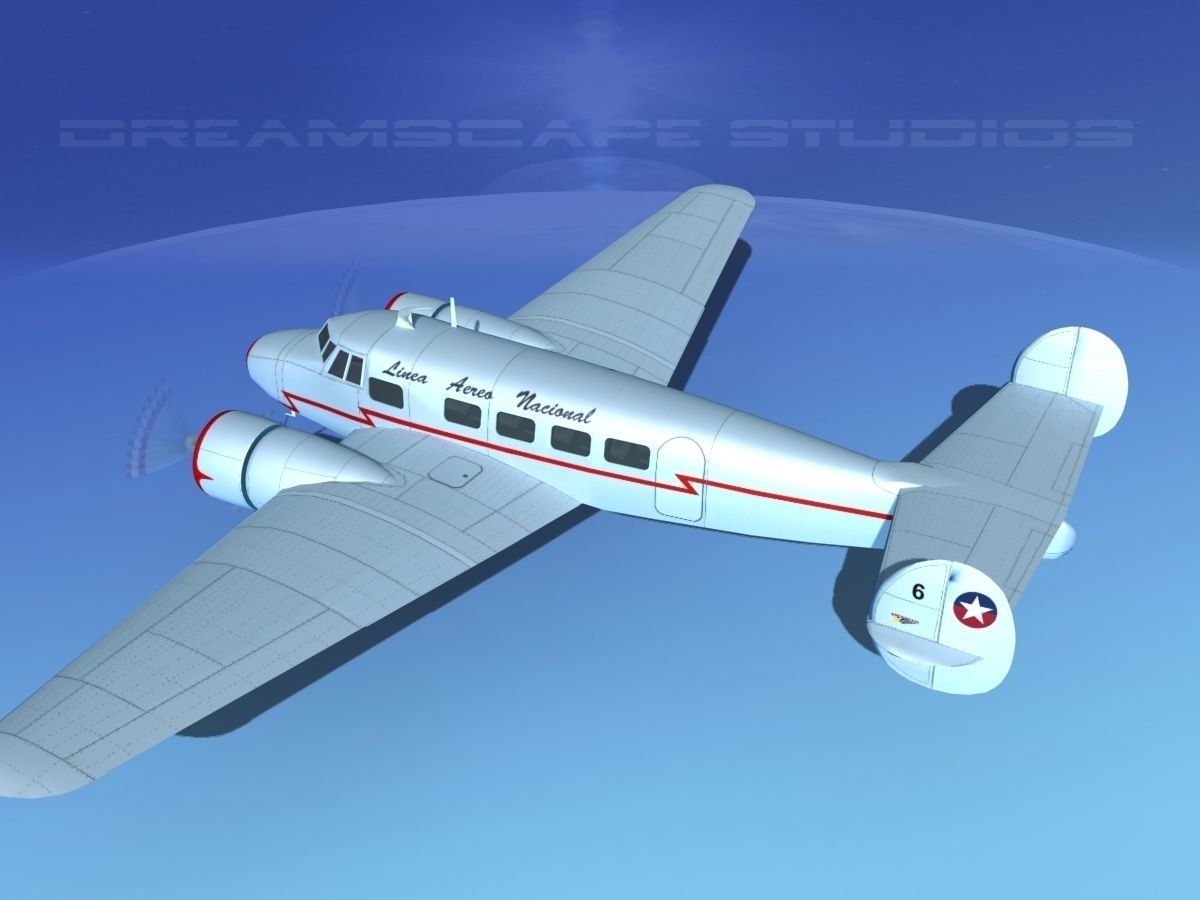 Lockheed L10 Electra LAN Chile 3D model_8