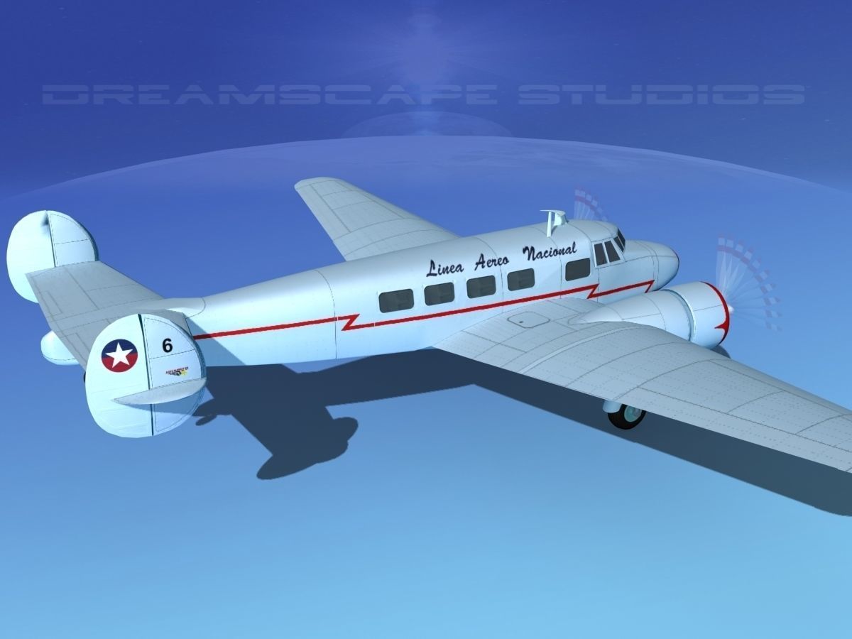 Lockheed L10 Electra LAN Chile 3D model_5