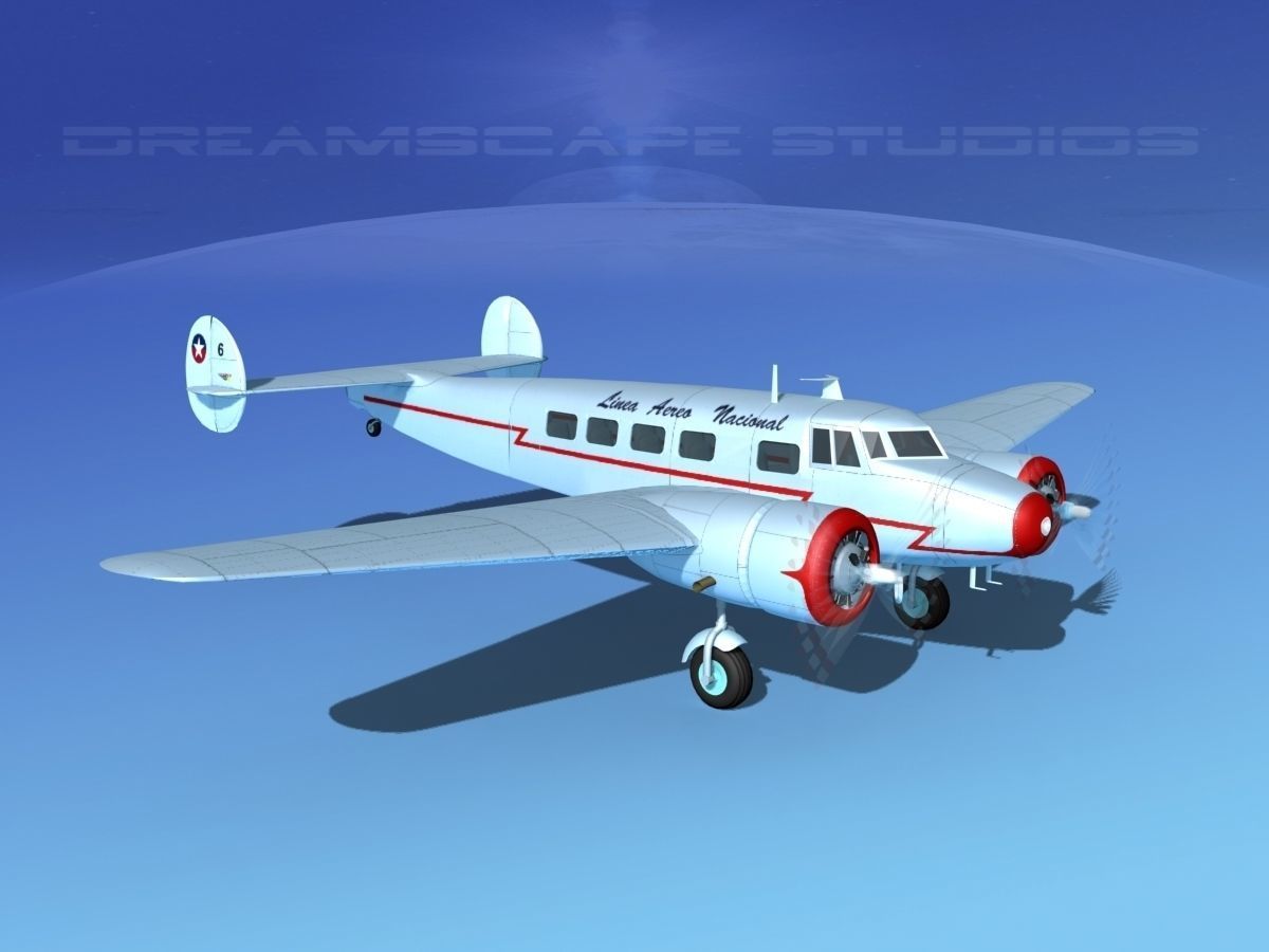 Lockheed L10 Electra LAN Chile 3D model_3