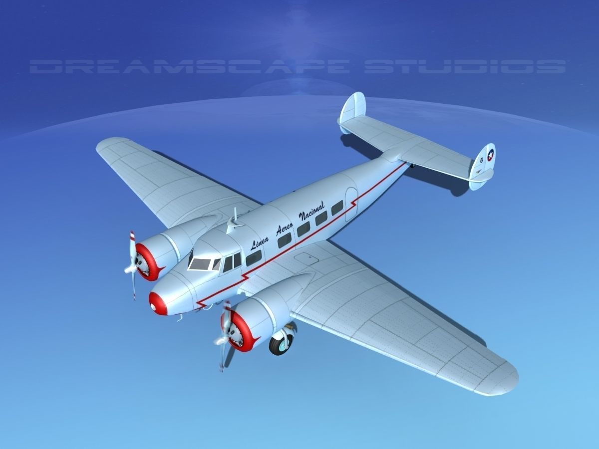 Lockheed L10 Electra LAN Chile 3D model_10