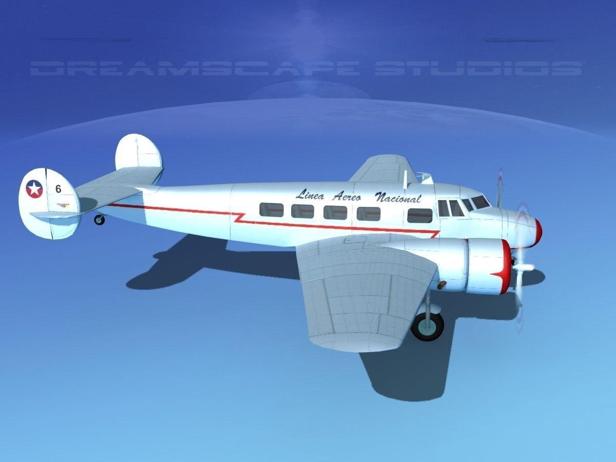 Lockheed L10 Electra LAN Chile 3D model_4