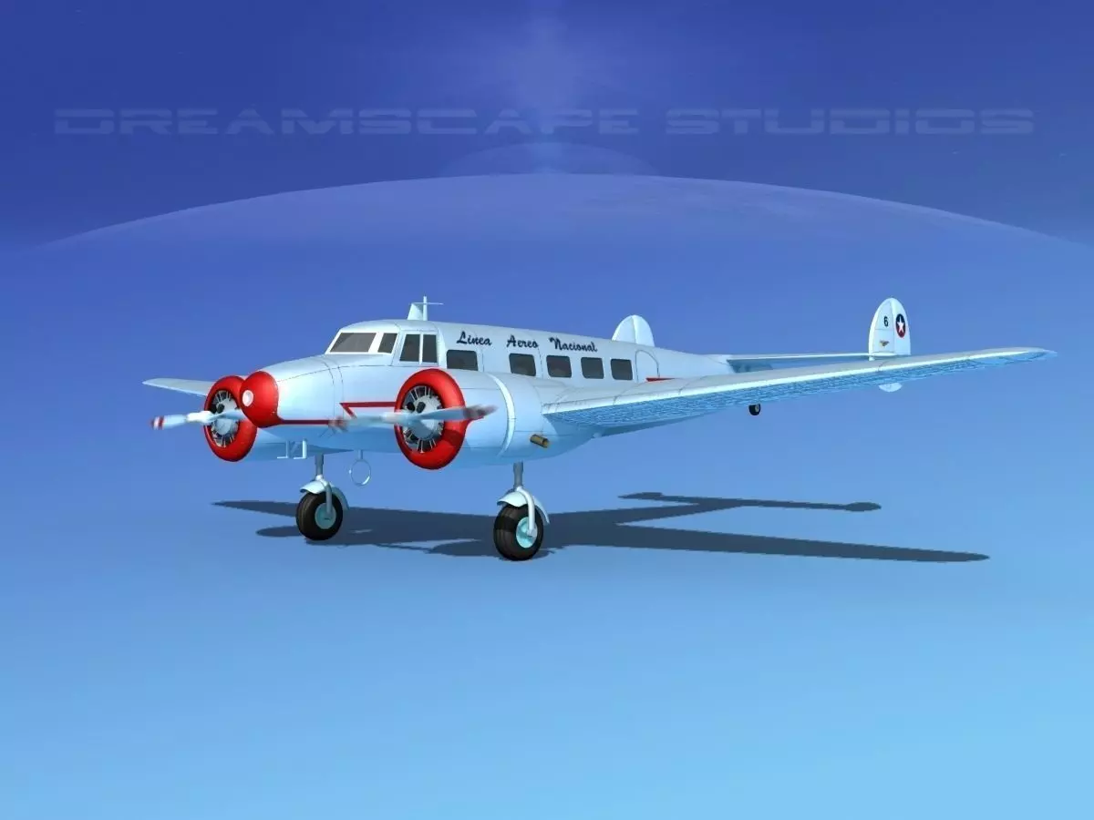 Lockheed L10 Electra LAN Chile 3D model_0