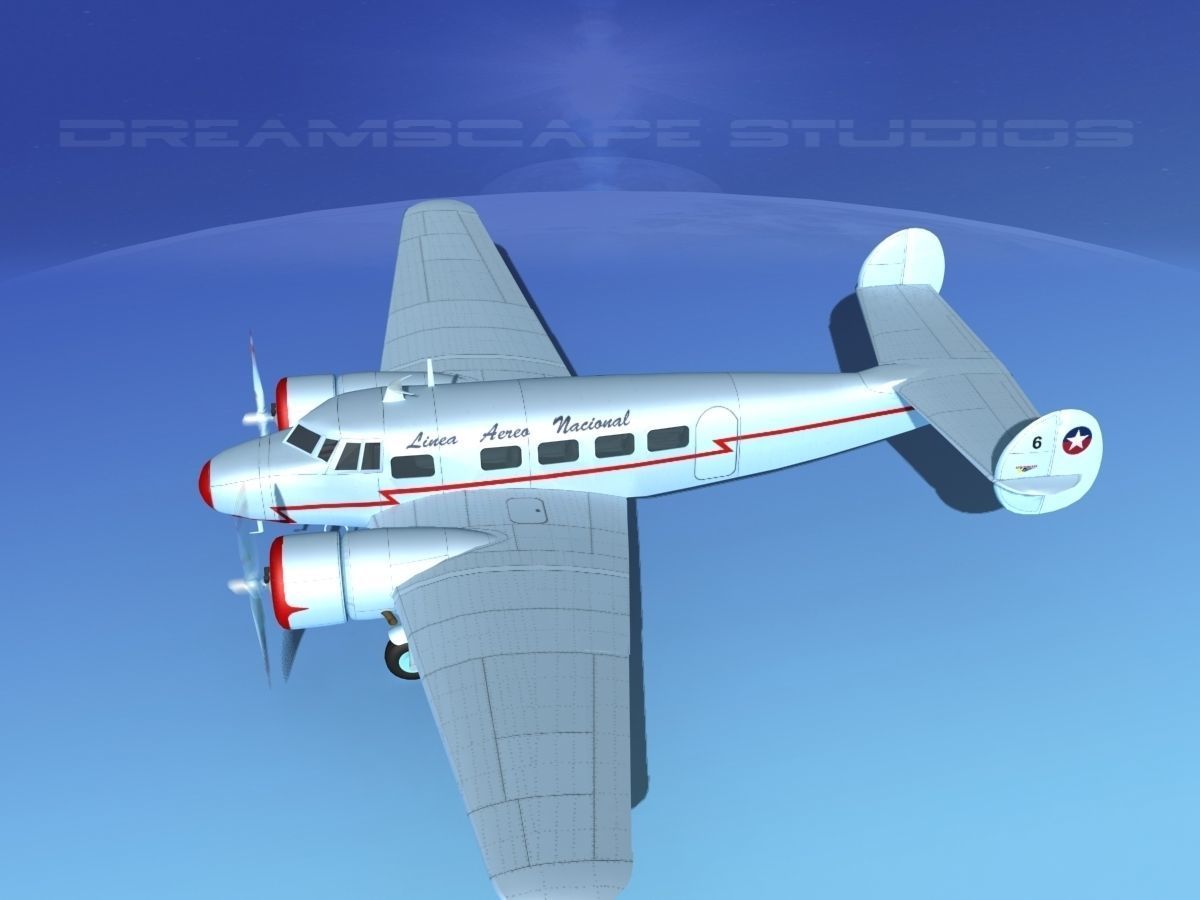 Lockheed L10 Electra LAN Chile 3D model_9