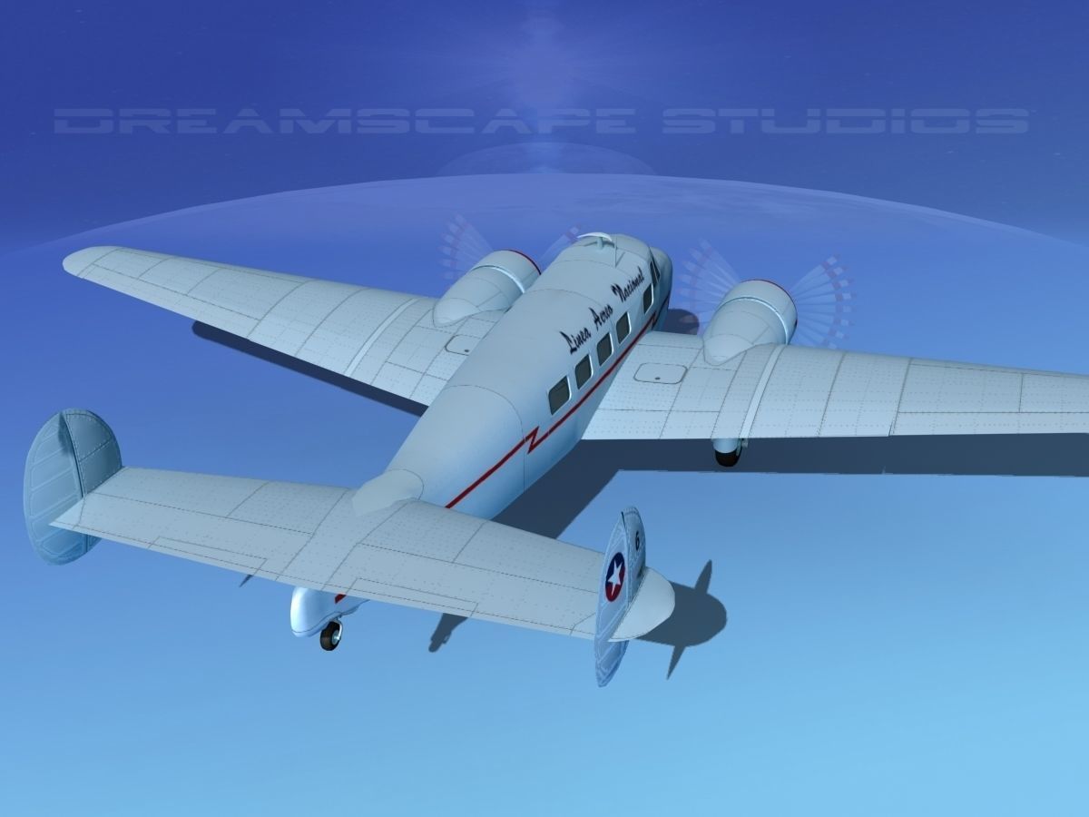 Lockheed L10 Electra LAN Chile 3D model_6