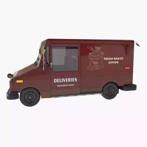 Grumman bread truck Low-poly 3D model 3