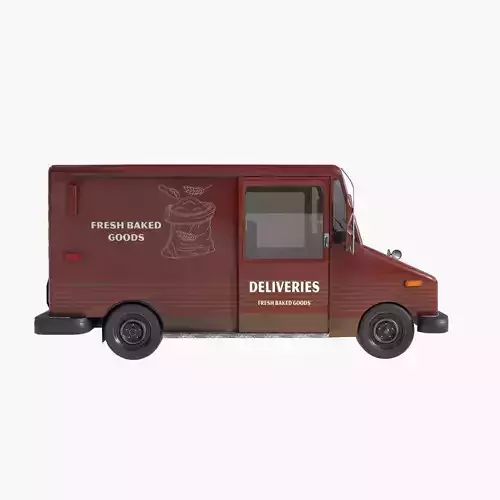 Grumman bread truck Low-poly 3D model 4
