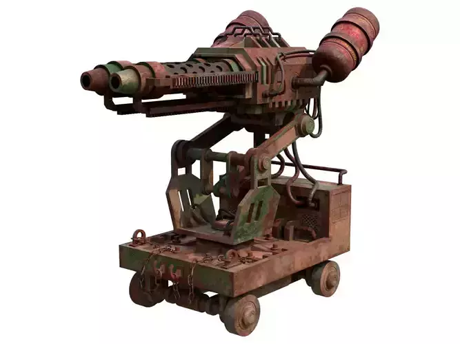 Flamethrower Turret-1-Rusty-Green