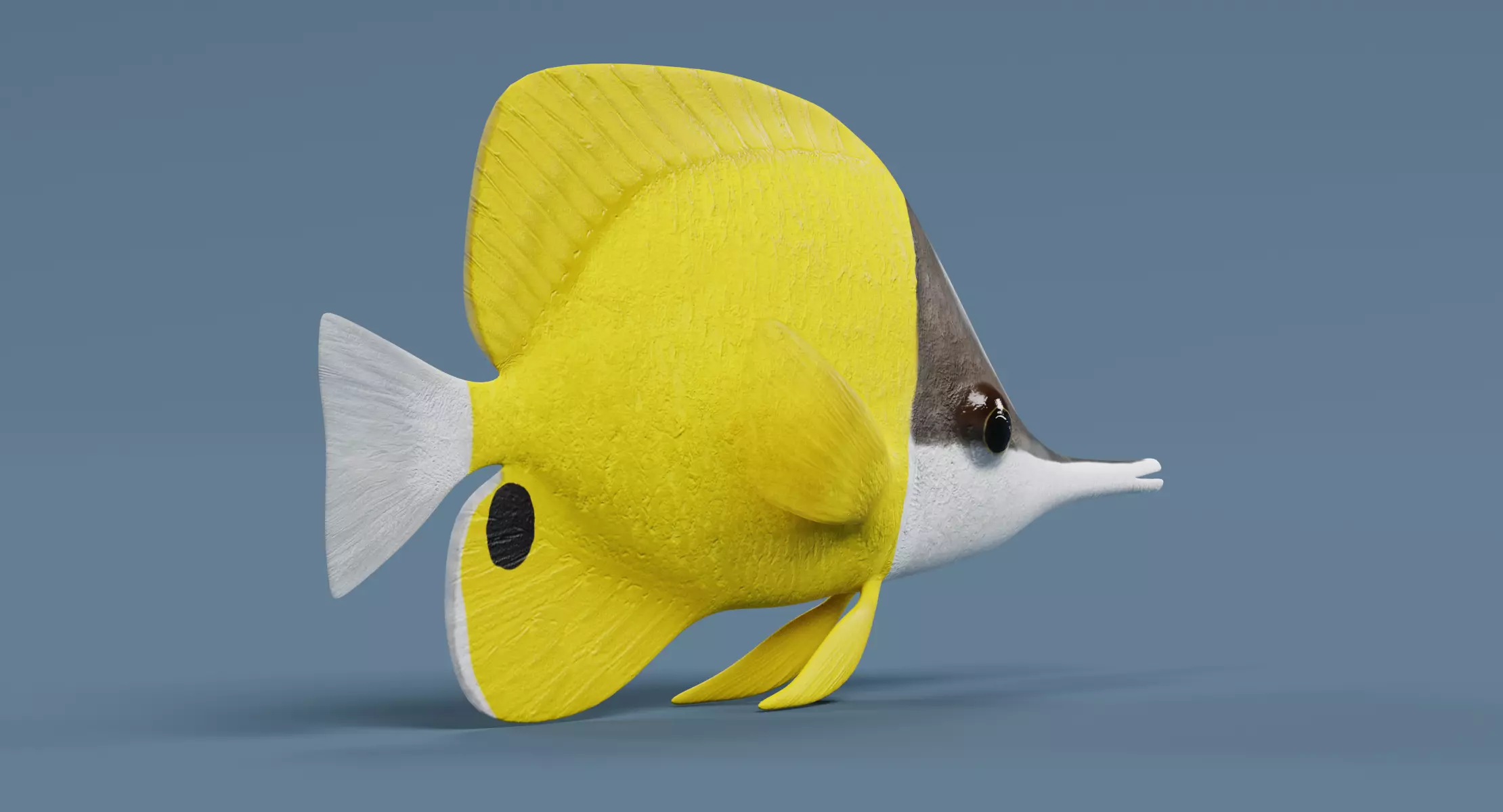 Tropical Fish - Longnose Butterflyfish 3D model