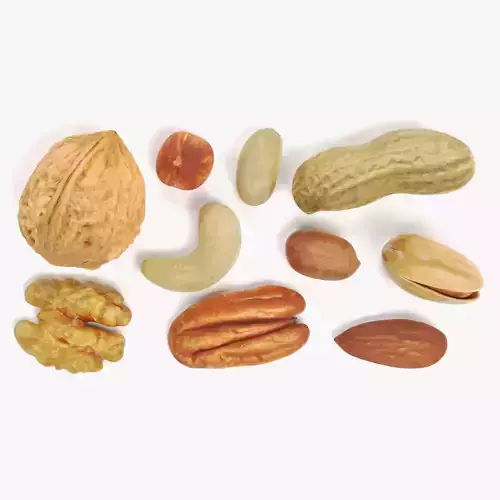 Nuts - 10 Assorted Food Props 3D model