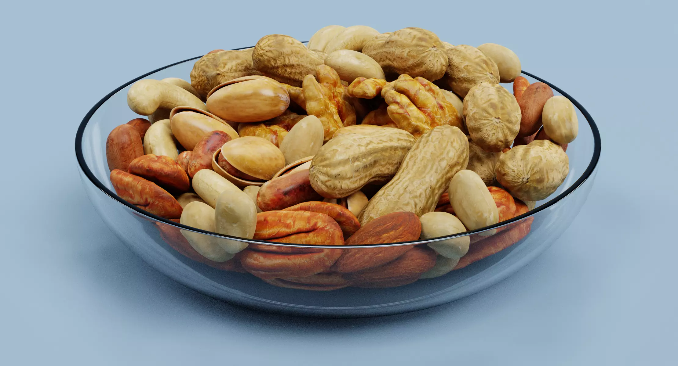 Nuts in Bowl - Food Display 3D model