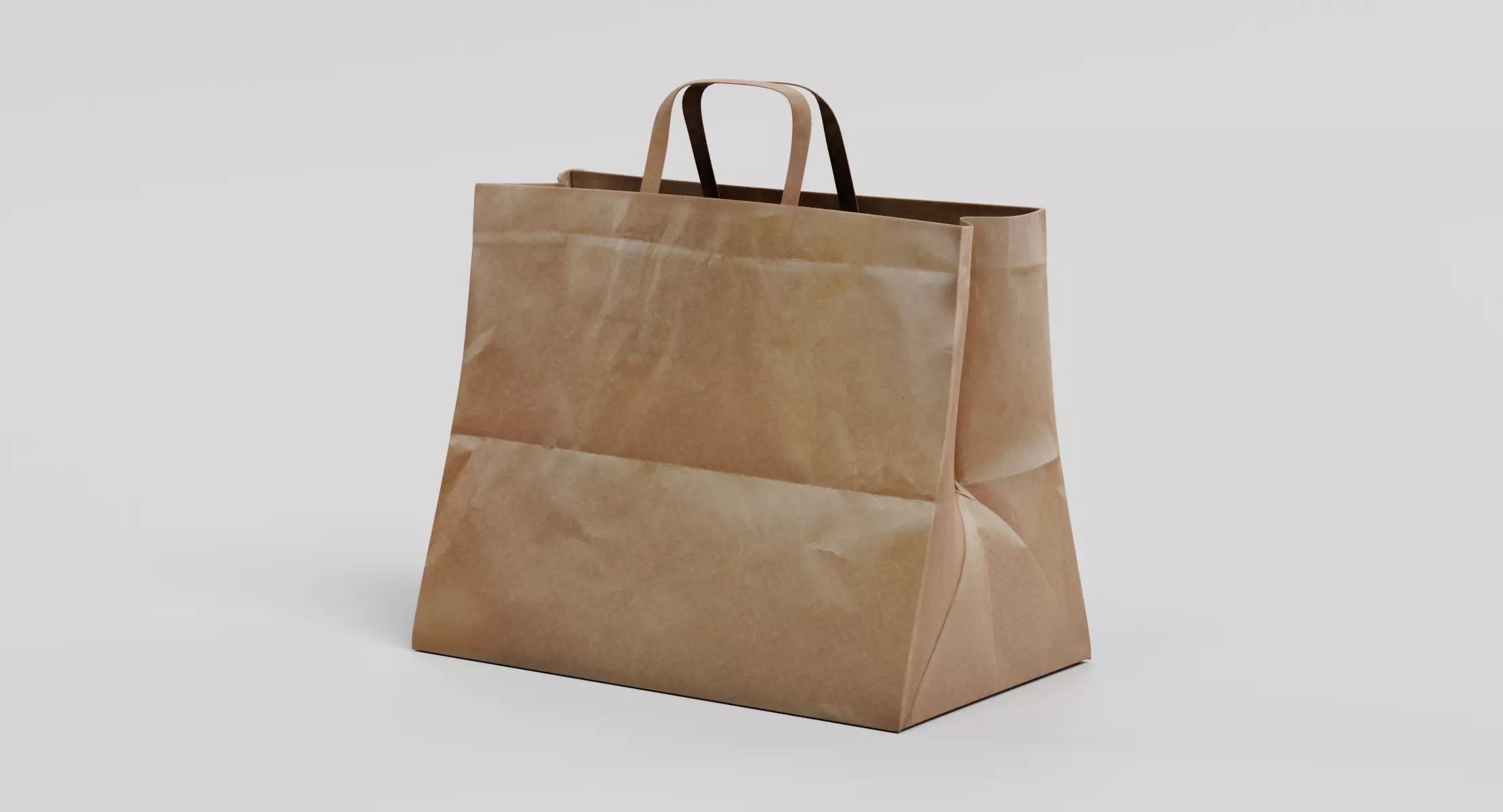 Paper Bag V2 - Recycled Shopping Carrier 3D model