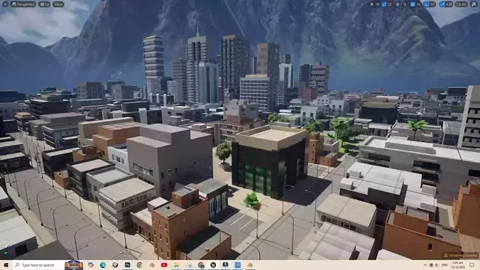 UE5 City Complete Level - DAY Low-poly 3D model 3