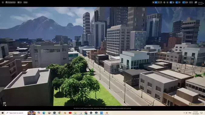 UE5 City Complete Level - DAY Low-poly 3D model 7