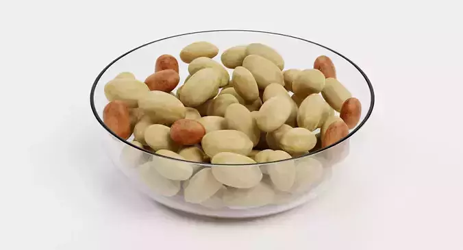 Peanuts in Bowl - Raw Kernel Food Display 3D model 3