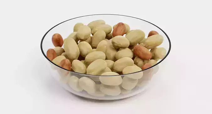 Peanuts in Bowl - Raw Kernel Food Display 3D model