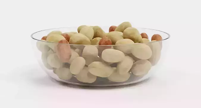 Peanuts in Bowl - Raw Kernel Food Display 3D model 5