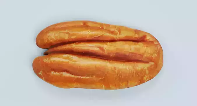 Pecan Nut - Natural Shelled Kernel 3D model