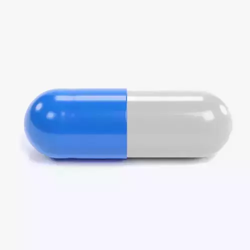 Pill V3 - Opaque Blue-and-White Gelatin Medical Capsule 