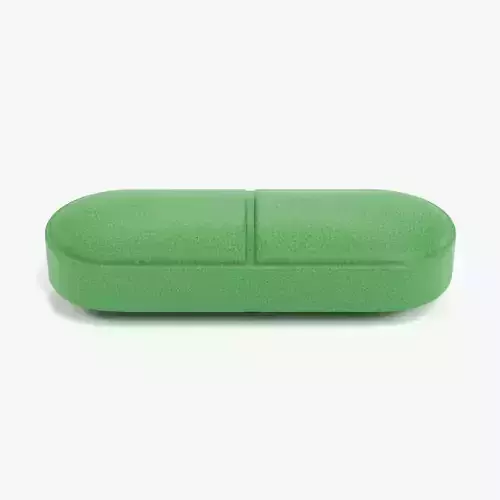 Pill V4 - Green Scored Caplet Medical Tablet