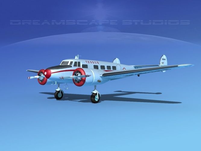 Lockheed L10 Electra Texeco Oil 3D model