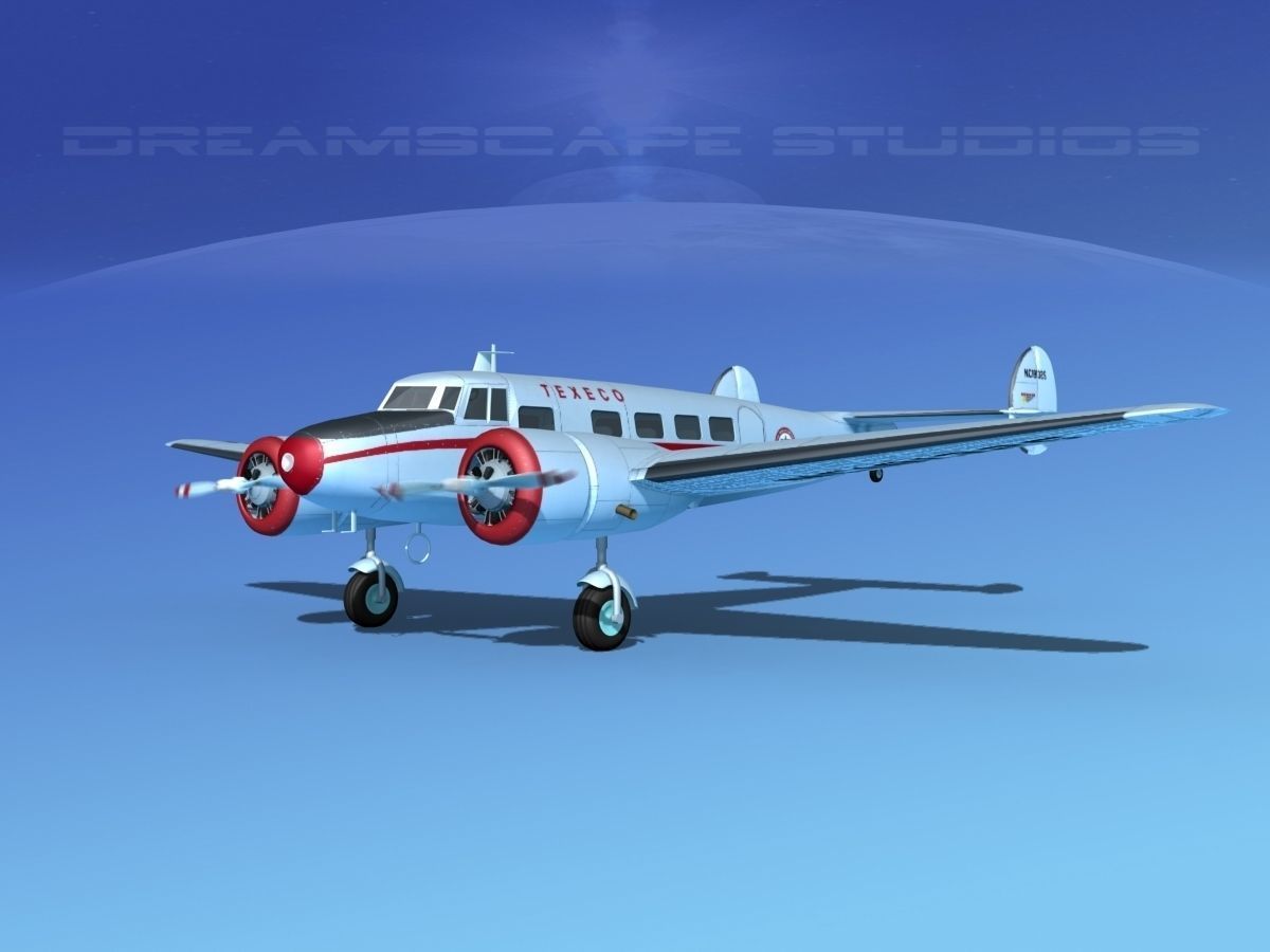 Lockheed L10 Electra Texeco Oil 3D model