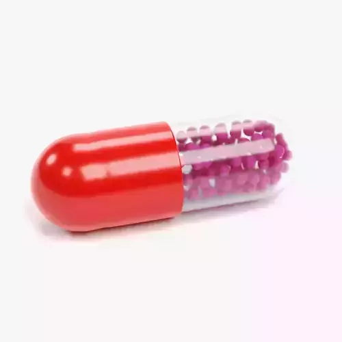Pill  V5 - Semi-Transparent Granulated Medical Capsule