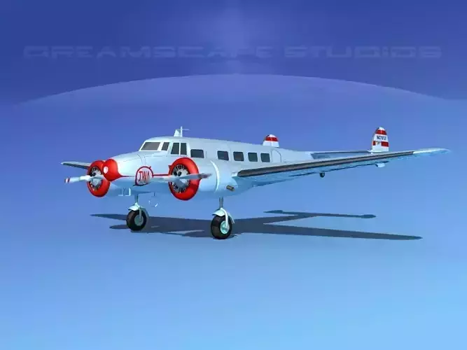 Lockheed L10 Electra Trans World 3D model