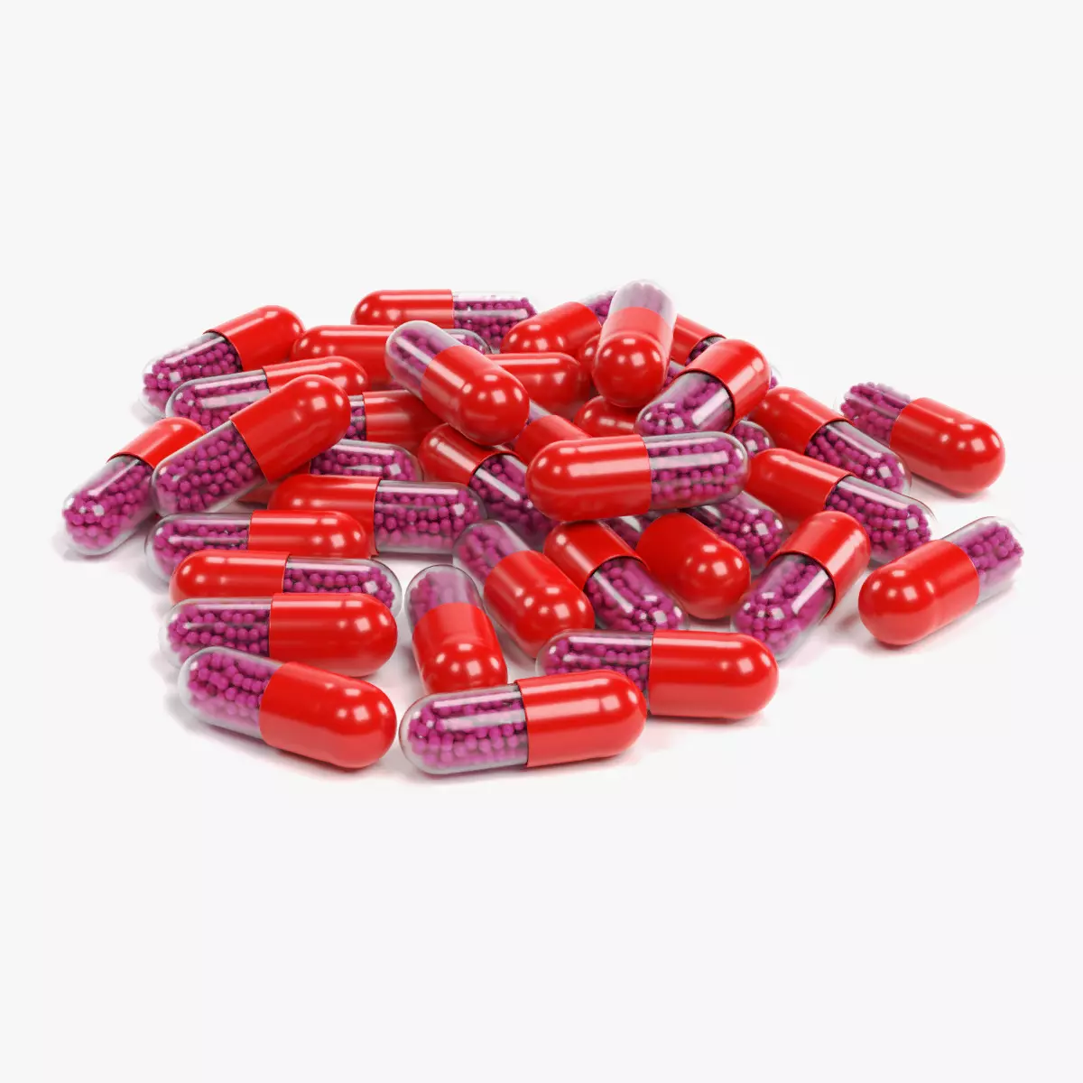 Pile of Pills V5 - Semi-Transparent Granulated Medical Capsules 3D model