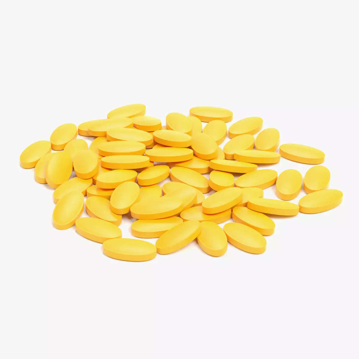 Pile of Pills V6 - Oval Caplet Medical Tablets 3D model