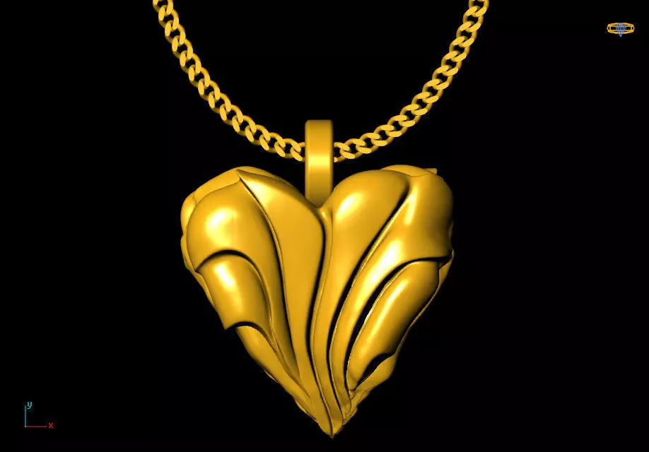 Astract Heart pendant charms - one inch pendant Free 3D print model