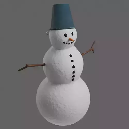 Snowman for winter 3d scene in game in animation and other
