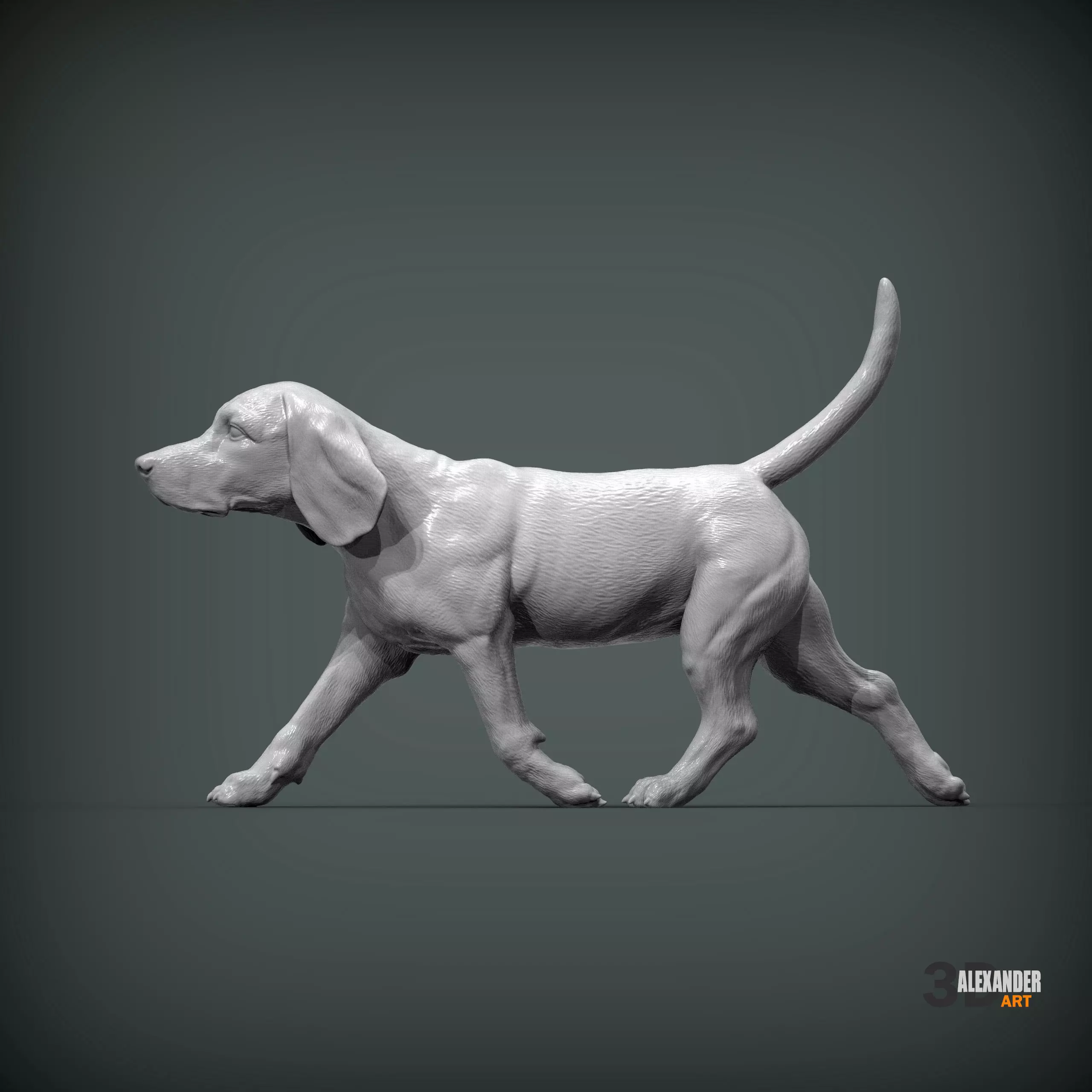 beagle runs 3D print model