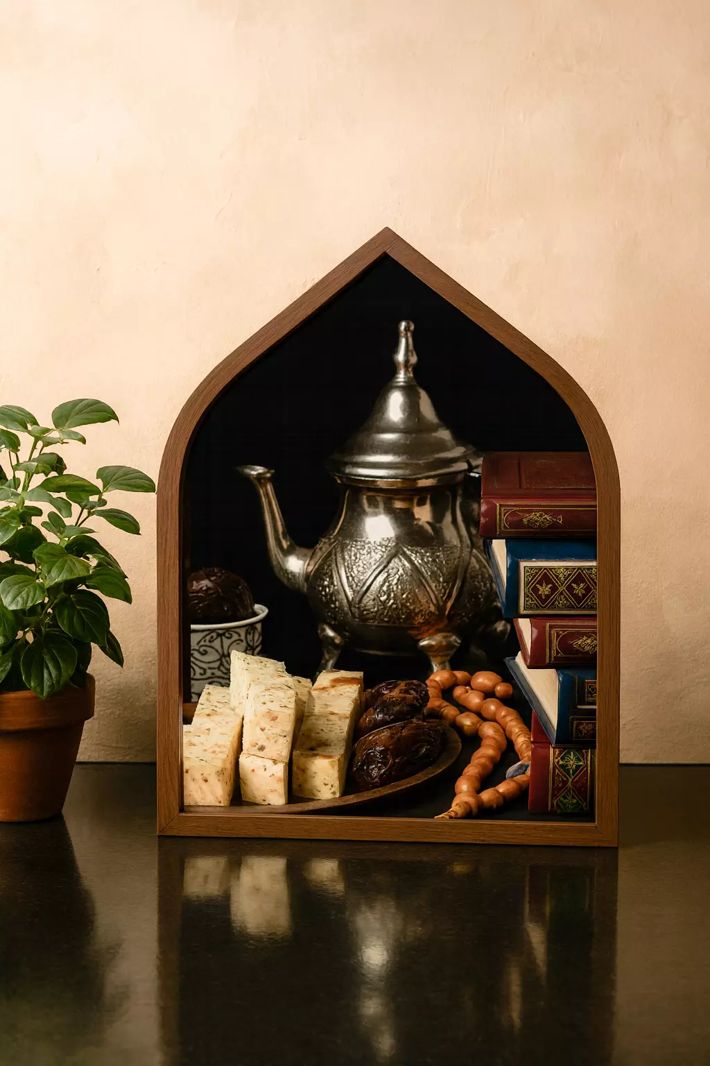 Islamic Arch Photo Frame with Traditional Decor Low-poly 3D model