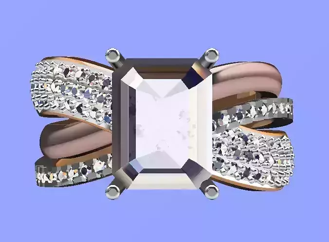 Emerald diamond engagement ring