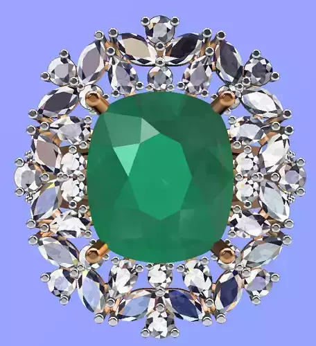 cocktail diamond ring 3D print model