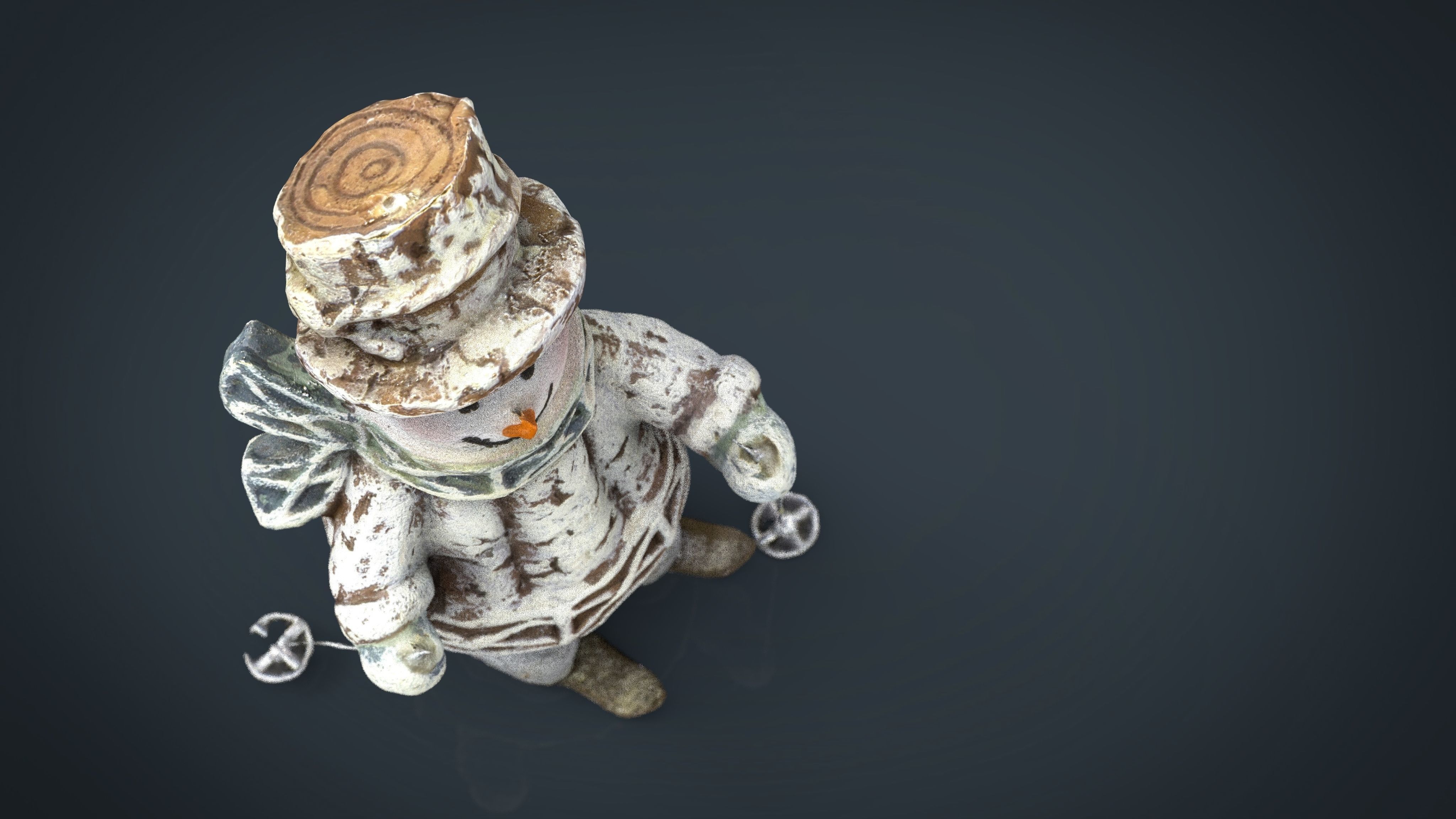 Snowman Skiing Low-poly 3D model_17