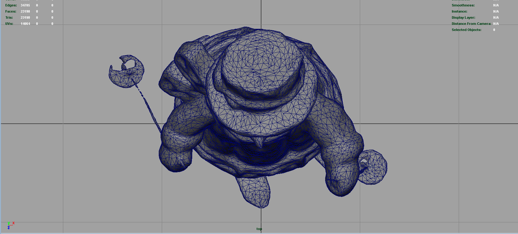 Snowman Skiing Low-poly 3D model_12