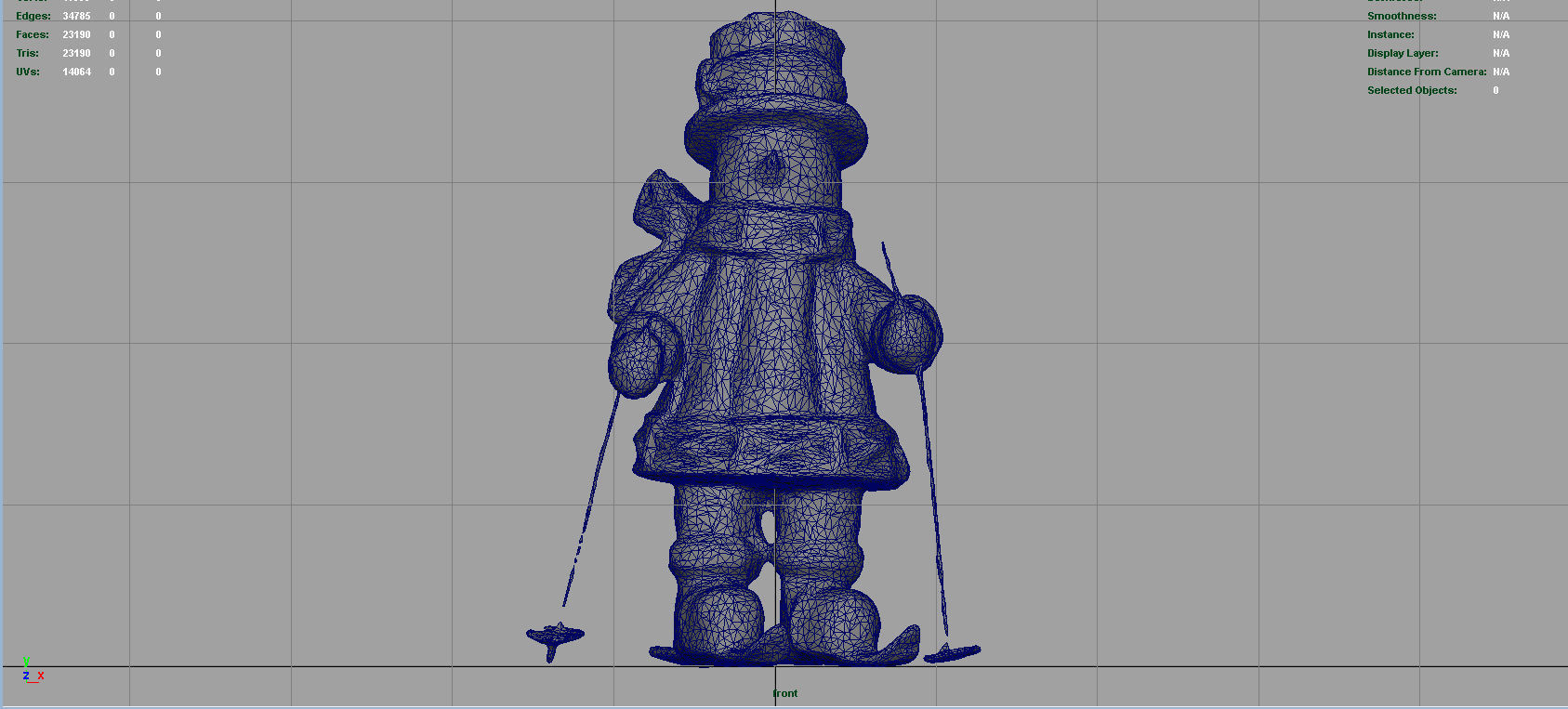 Snowman Skiing Low-poly 3D model_13
