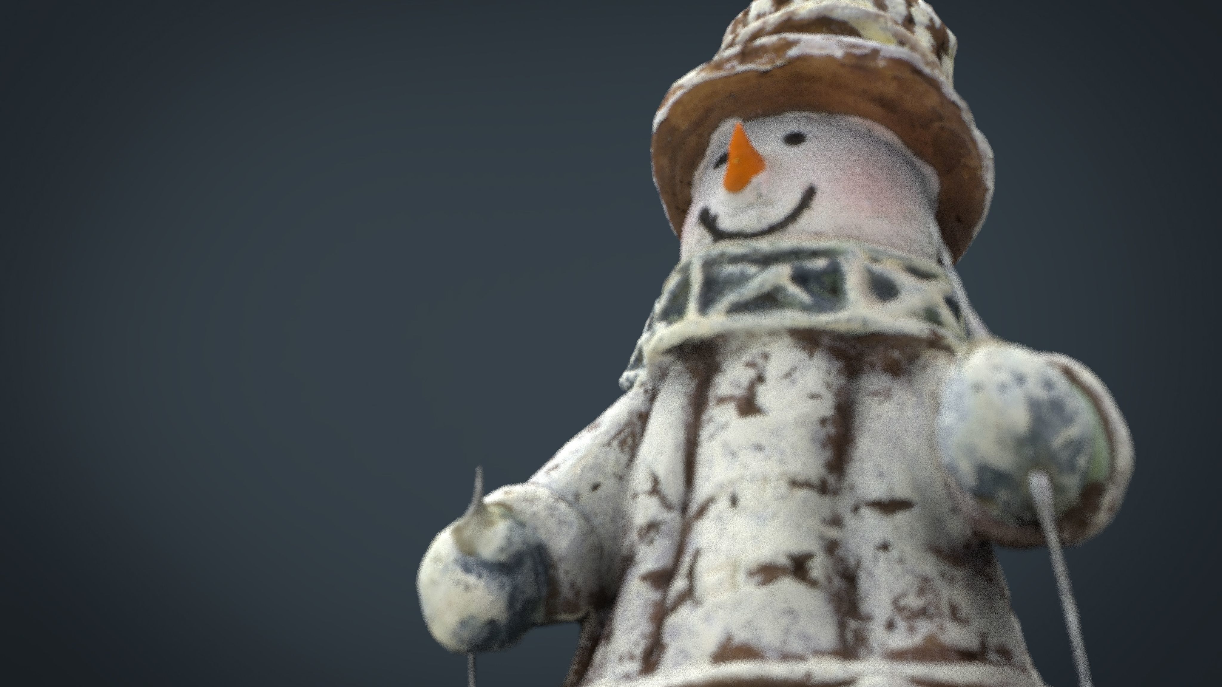 Snowman Skiing Low-poly 3D model_3
