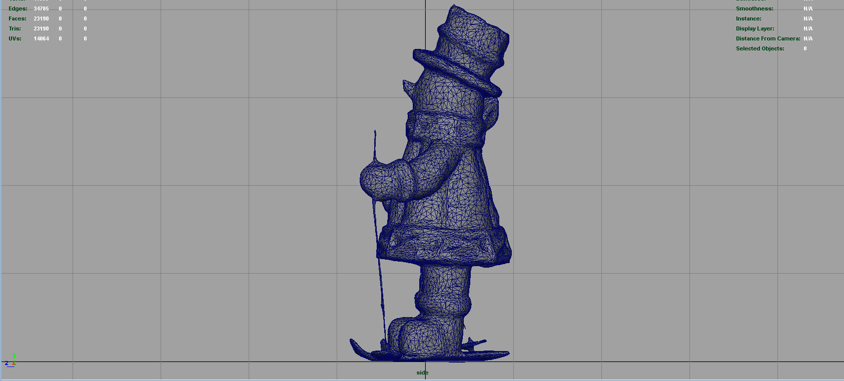 Snowman Skiing Low-poly 3D model_11