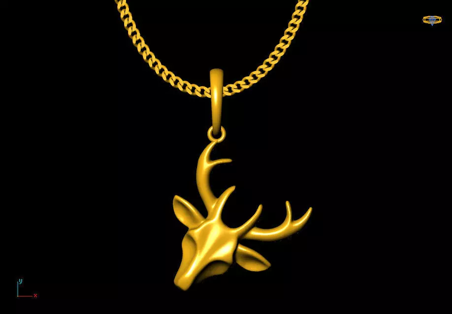 deer pendant charms - one inch pendant 3D print model
