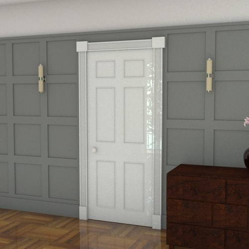 six panel door Low-poly 3D model