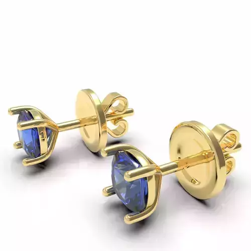 Solitaire Cushion Cut Diamond Stud Earring