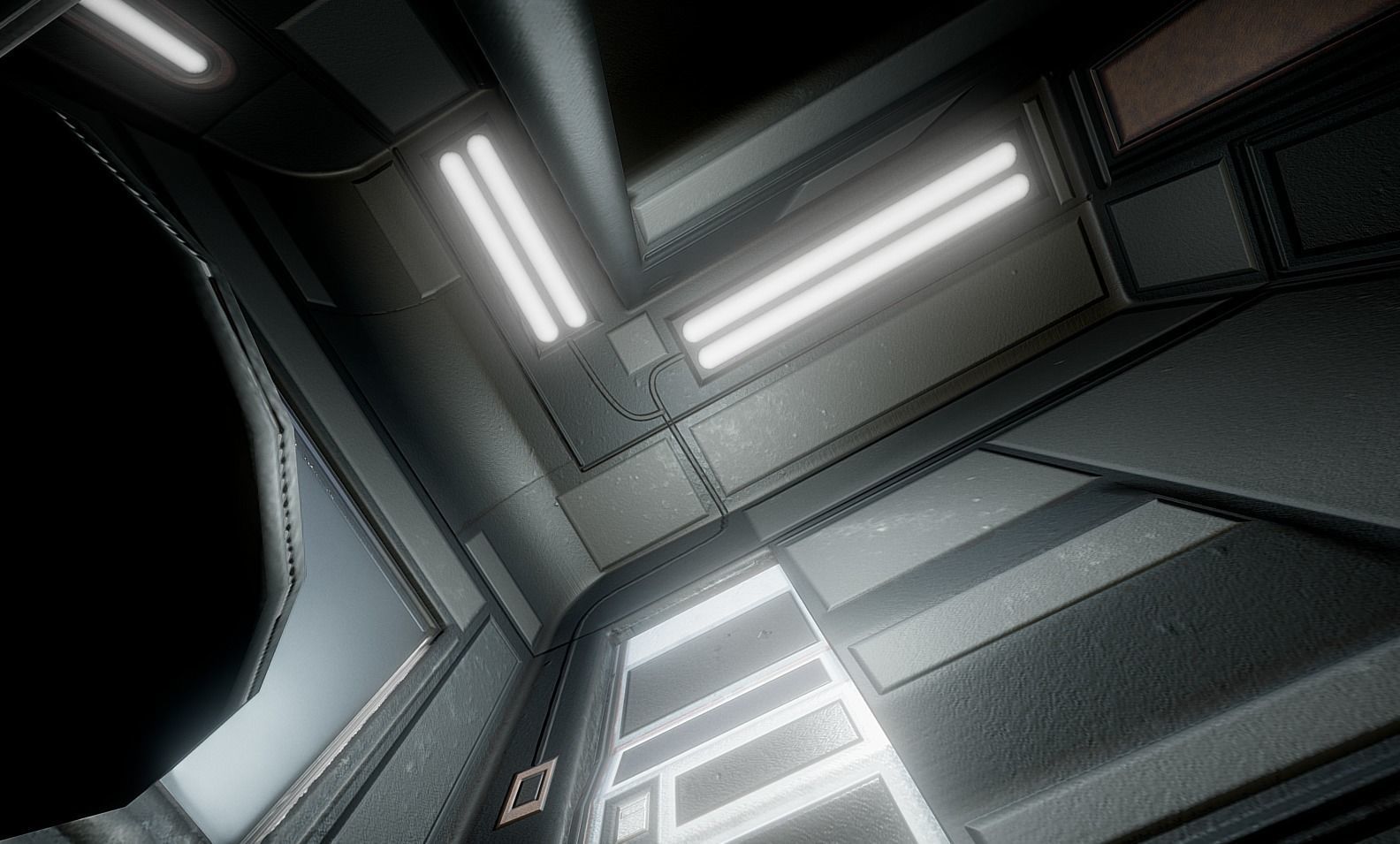 Futuristic Living Module Old Metal Version Low-poly 3D model_6